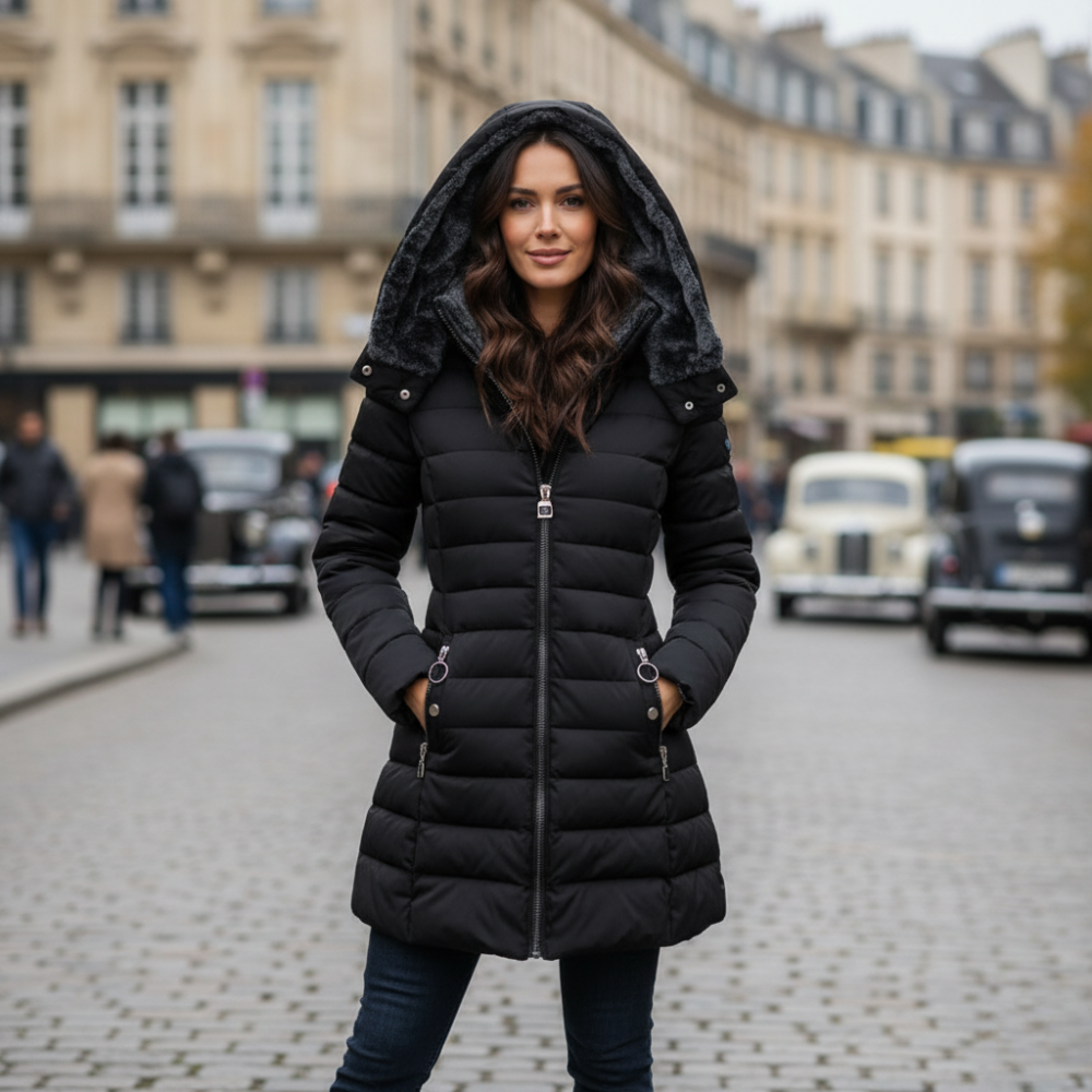 Petra | Elegante Warme Halflange Gewatteerde Winterjas