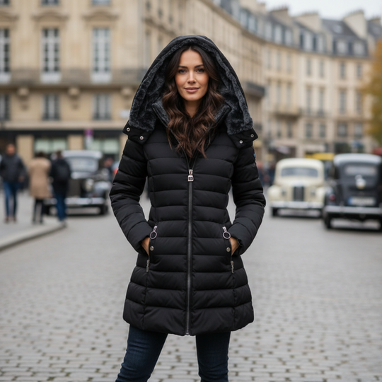 Petra | Elegante Warme Halflange Gewatteerde Winterjas