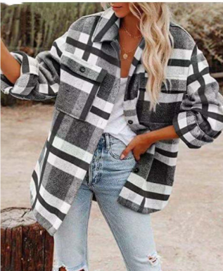 Lila - Geruite jas dames