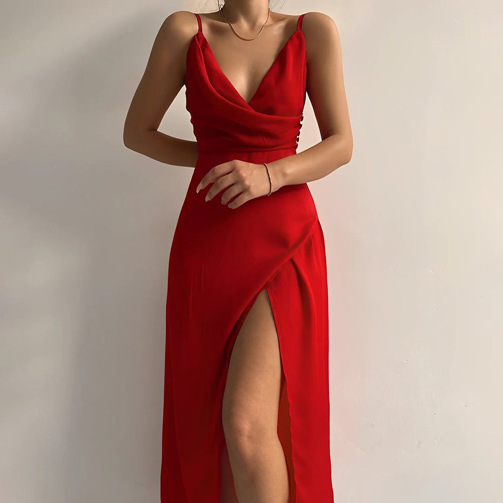 Nina - Elegante Lange Jurk met Split Dames