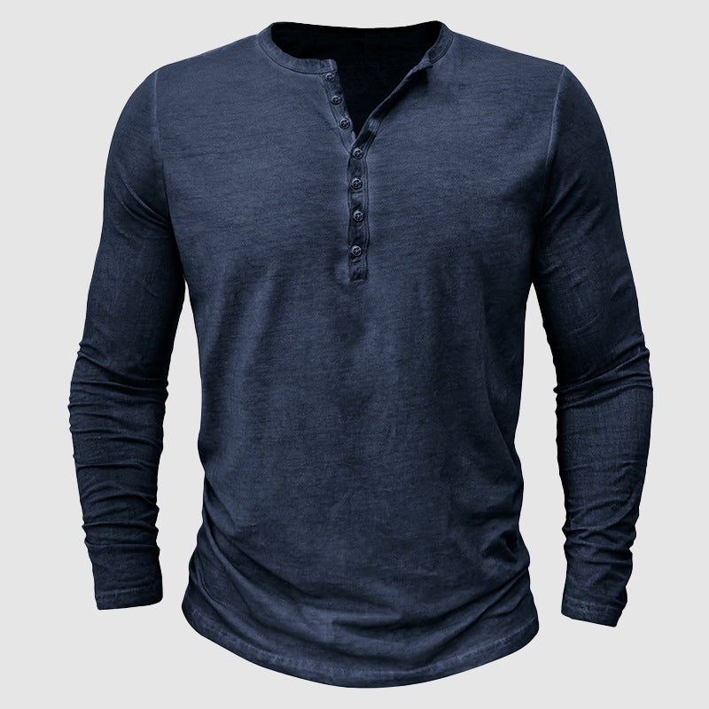 Theo - Stijlvol Henley Shirt Lange Mouw Heren