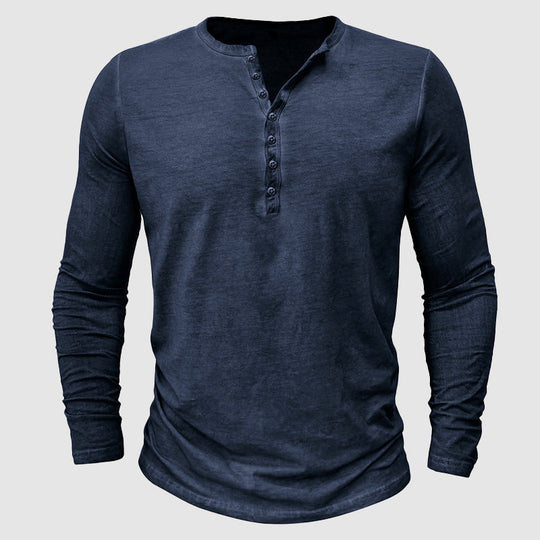 Theo - Stijlvol Henley Shirt Lange Mouw Heren