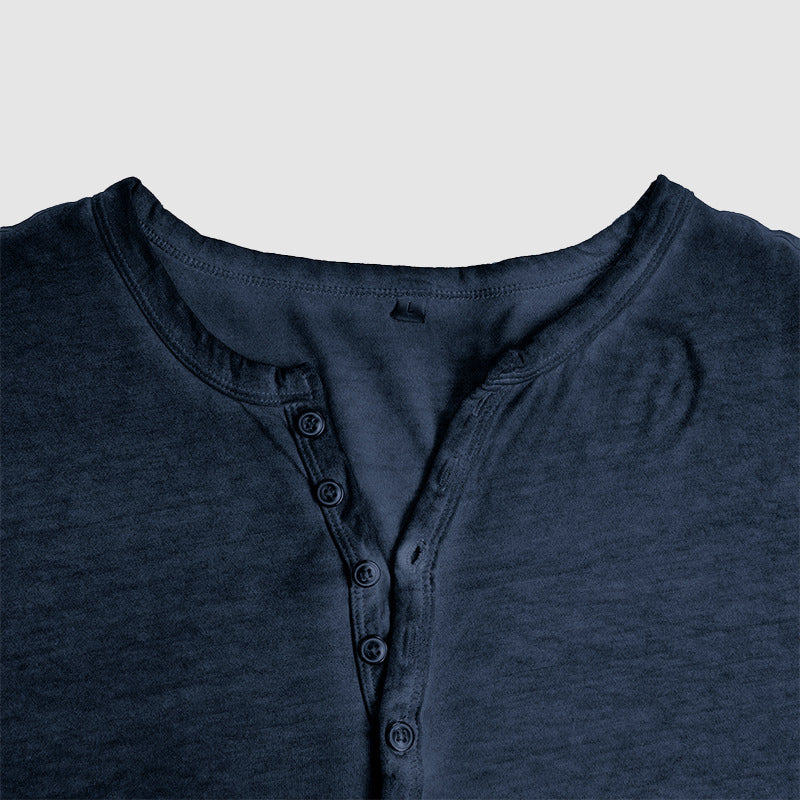 Theo - Stijlvol Henley Shirt Lange Mouw Heren