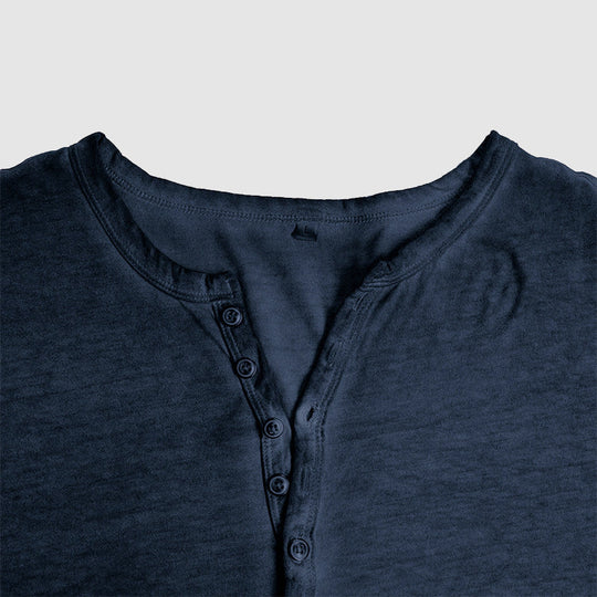 Theo - Stijlvol Henley Shirt Lange Mouw Heren