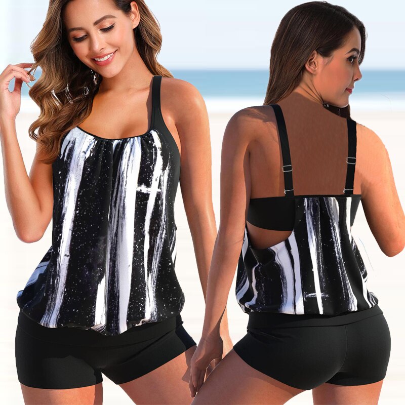 Zayna - Tweekleurige Tankini-Set met Luxe Afwerking