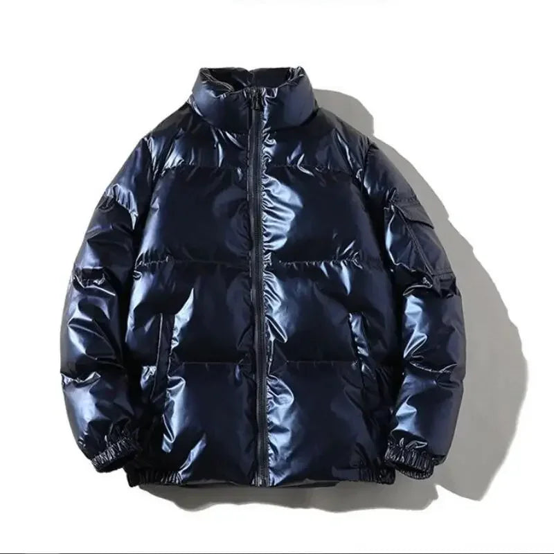 Saskia - Elegante Glanzende Gewatteerde Winterjas