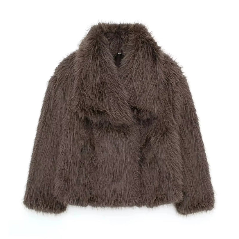 Vanessa - Elegante Korte Bont Winterjas