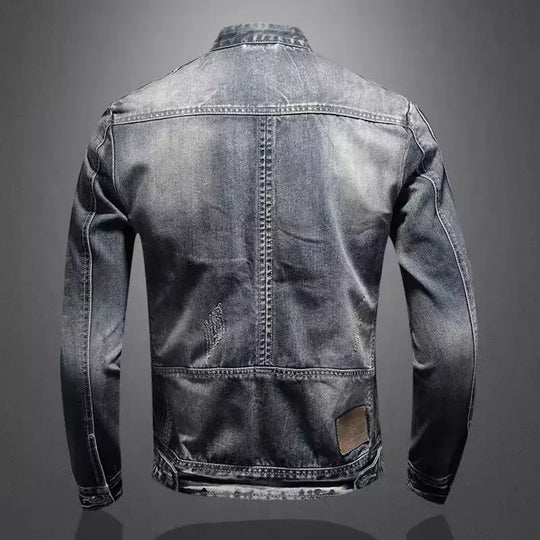 Cristiano | Stijlvolle Vintage Denim Bikerjack