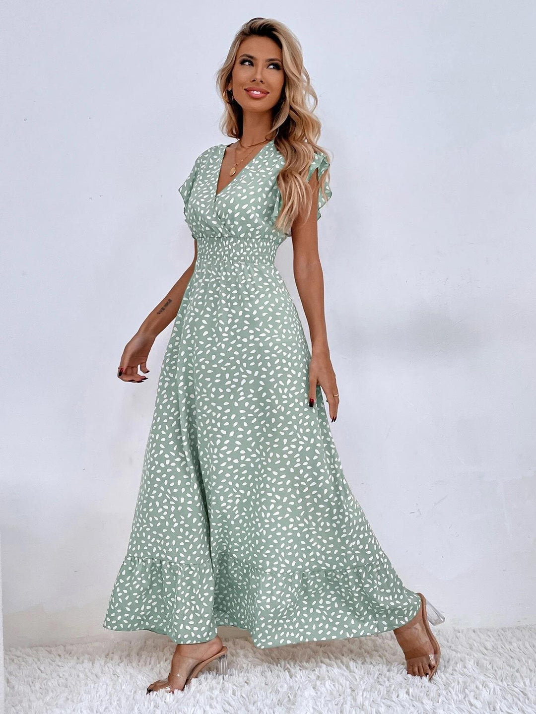 Fenna - Maxi Jurk met Stippen - Vloeiend en Elegant - Dames-3