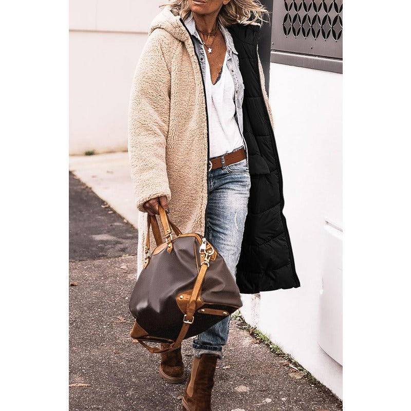 Renate - Elegante Teddy Lange Gewatteerde Winterjas
