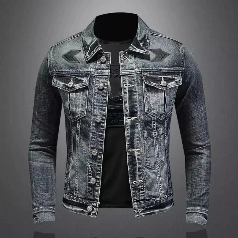 Cristiano | Stijlvolle Vintage Denim Bikerjack