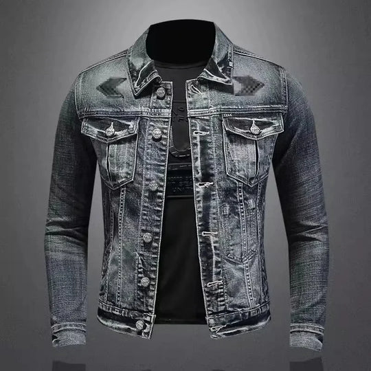 Cristiano | Stijlvolle Vintage Denim Bikerjack