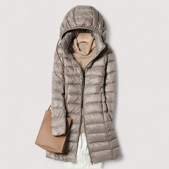 Angela - Elegante Gewatteerde Lange Winterjas
