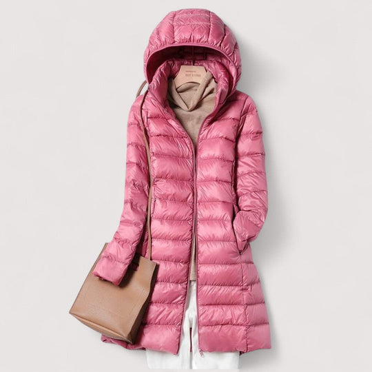 Angela - Elegante Gewatteerde Lange Winterjas