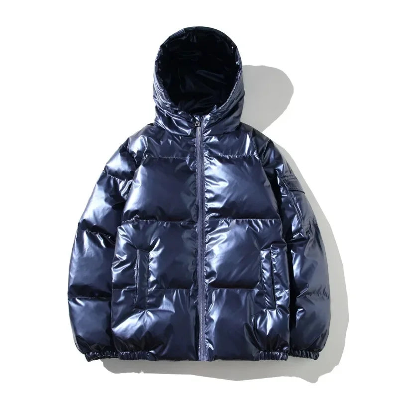 Saskia - Elegante Glanzende Gewatteerde Winterjas