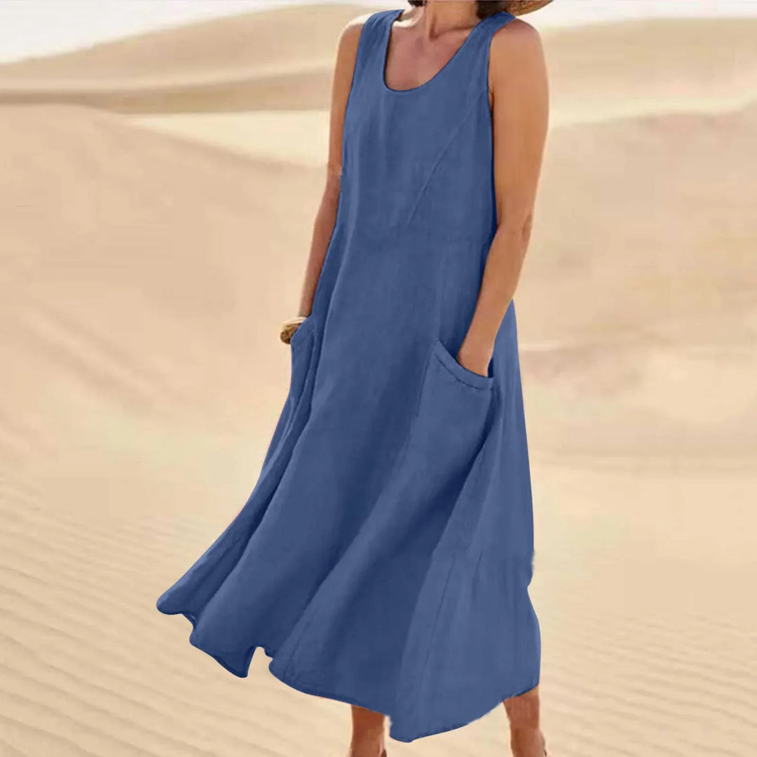 Monique - Luchtige Linnen Strandjurk