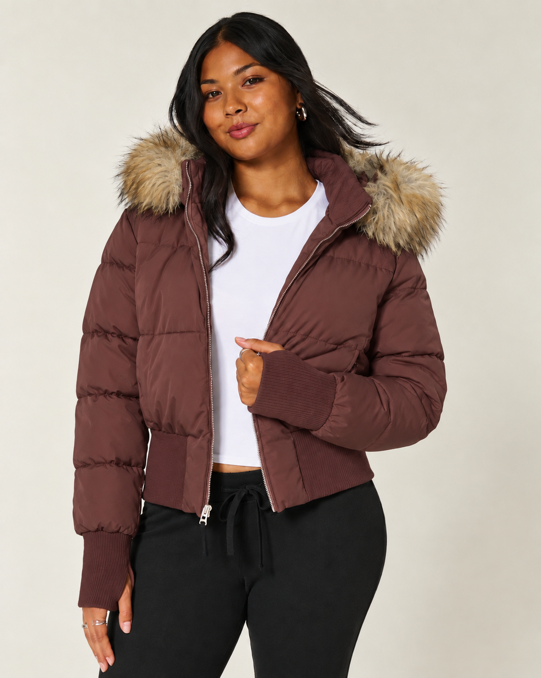 Saskia | Stijlvolle Warme Korte Winterjas