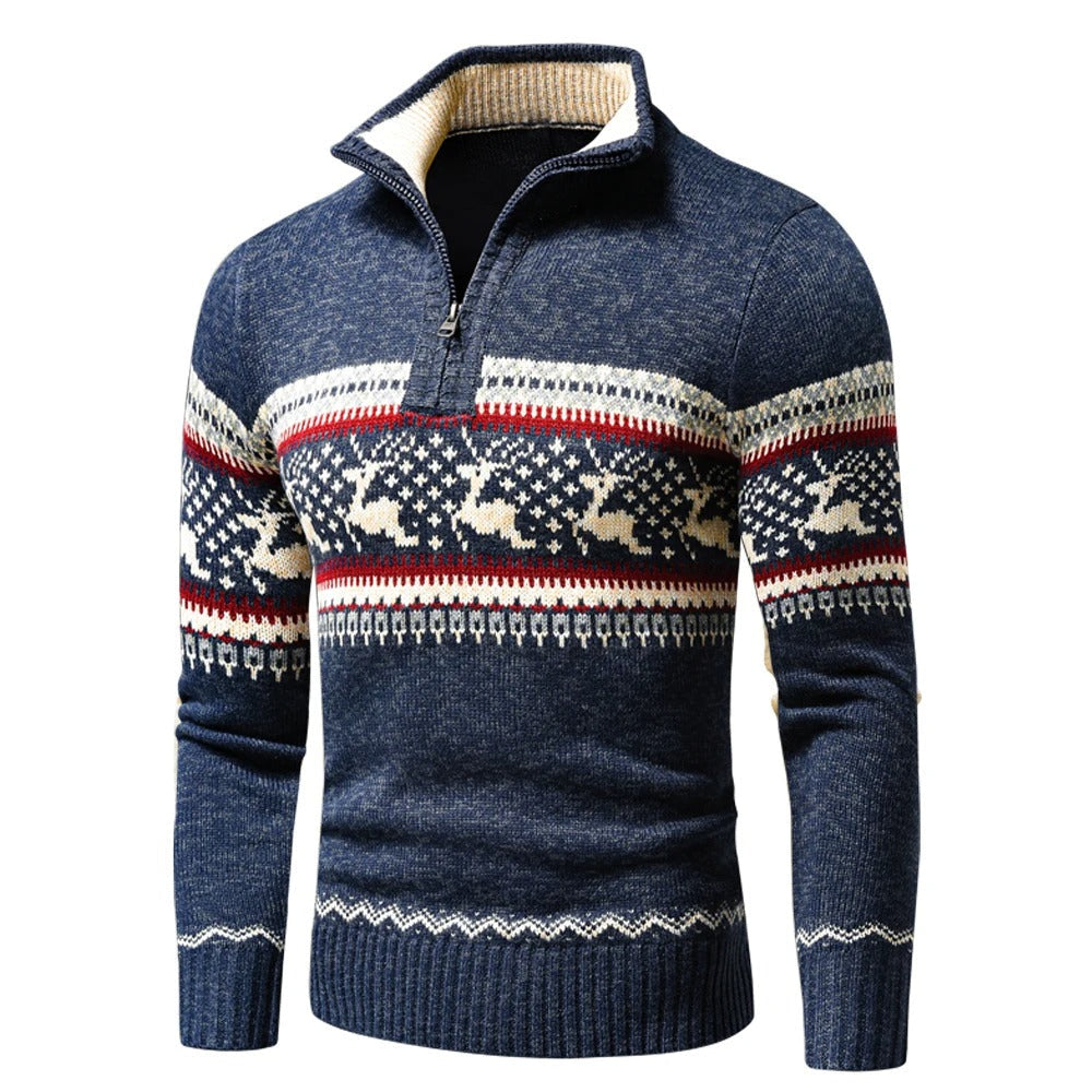 Andrew | Stijlvolle Noorse Half Zip Kersttrui