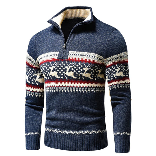 Andrew | Stijlvolle Noorse Half Zip Kersttrui