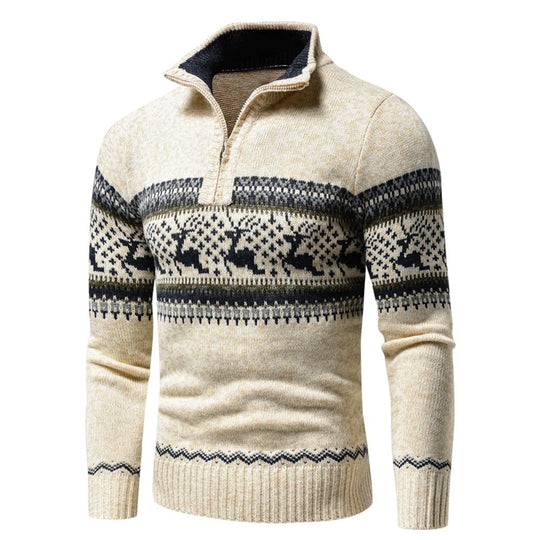 Andrew | Stijlvolle Noorse Half Zip Kersttrui