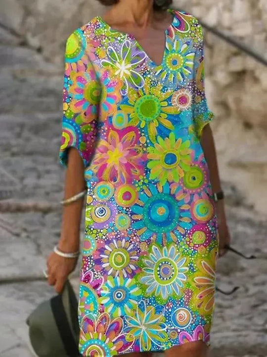 Tuniek Jurk Dames Bloemen Vrolijk - Lotte