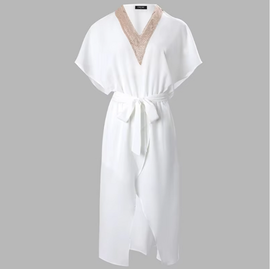 Midi Jurk Dames Elegant Met V-hals - Eva