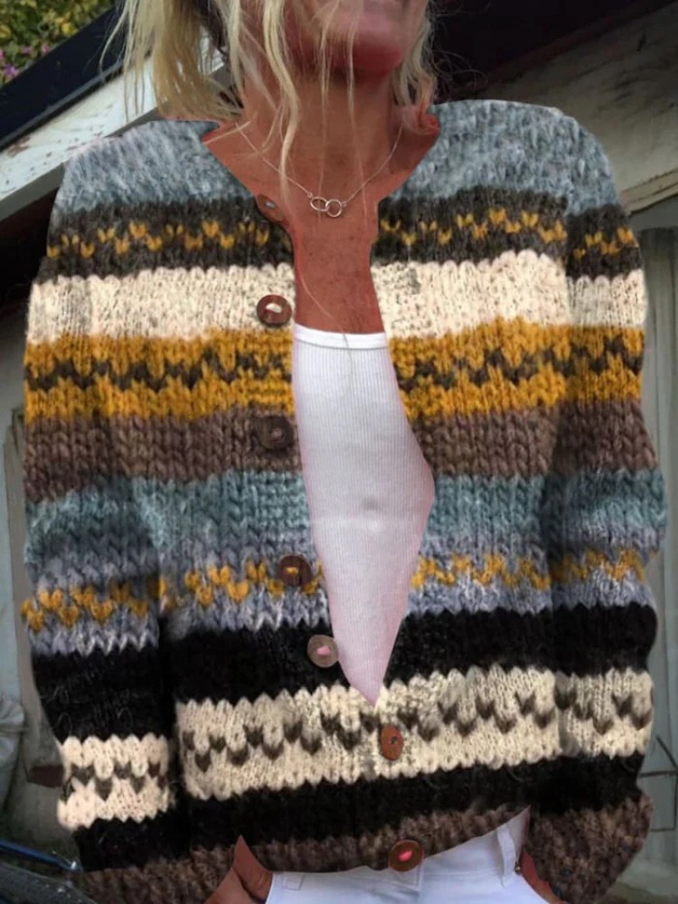 Melanie - Stijlvol Gestreept Vintage Vest