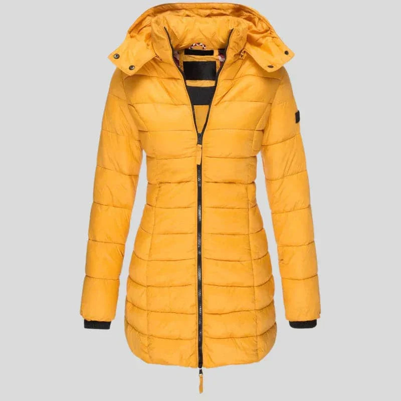 Linda - Elegante Lange Gewatteerde Winterjas