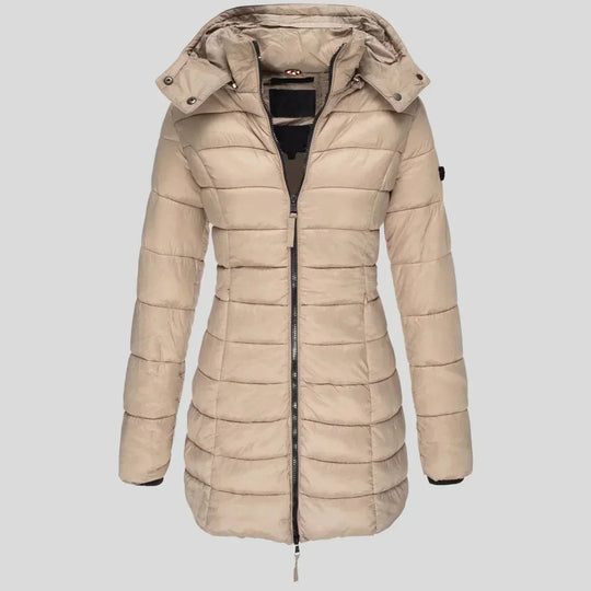 Linda - Elegante Lange Gewatteerde Winterjas