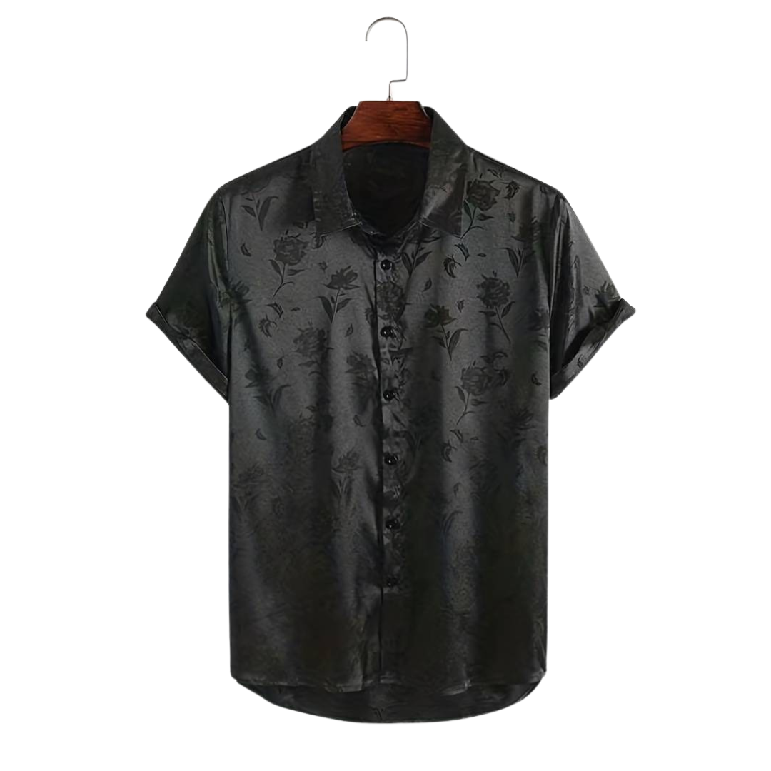 Vince - Satijnen Bloemen Overhemd - Luxueuze Stijl - Heren-1