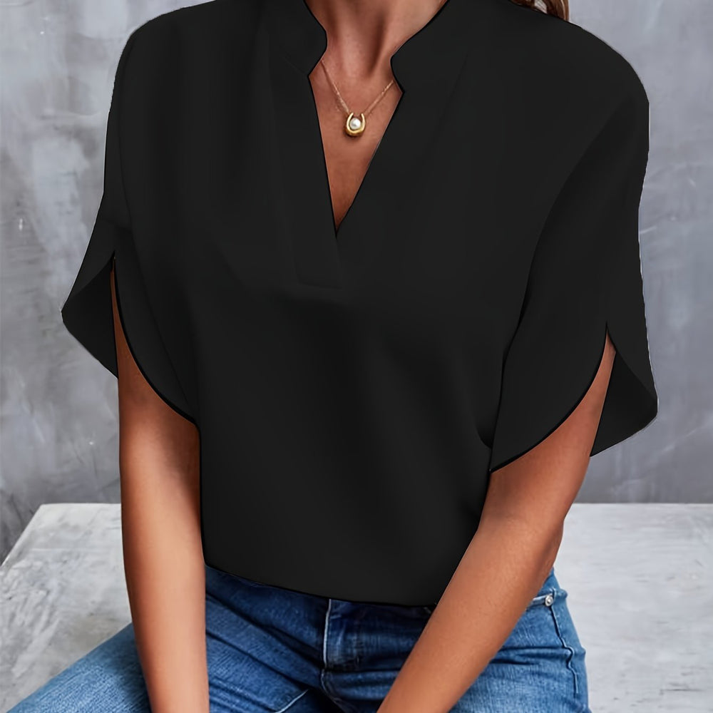 Chiffon Blouse Dames Met V-Hals Elegant - Sade