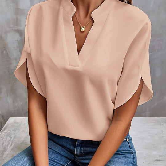 Chiffon Blouse Dames Met V-Hals Elegant - Sade