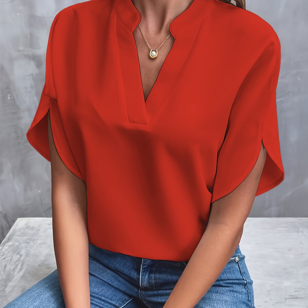 Chiffon Blouse Dames Met V-Hals Elegant - Sade