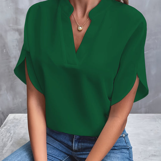 Chiffon Blouse Dames Met V-Hals Elegant - Sade