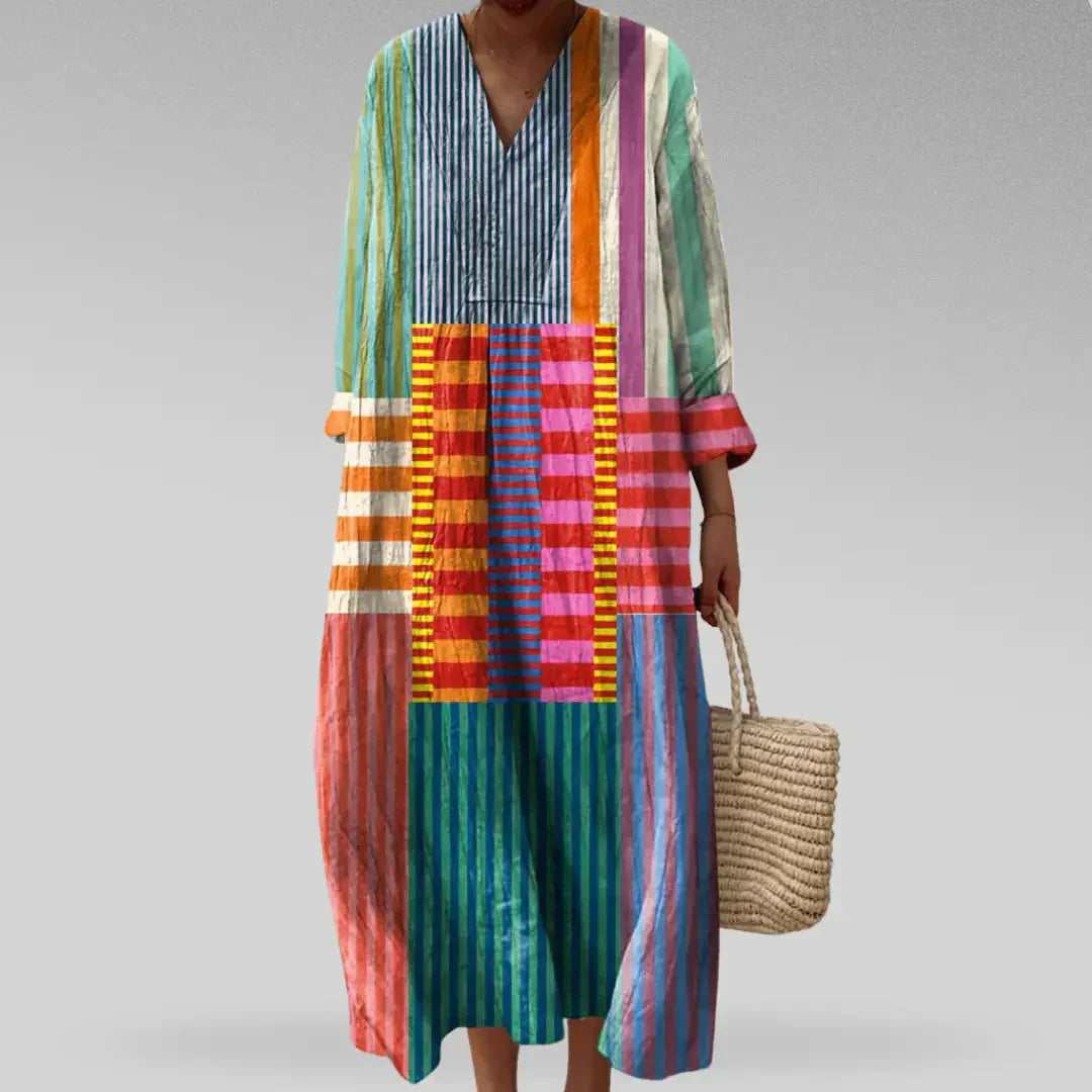 Ingrid - Geruite Mouwloze Midi Jurk Dames