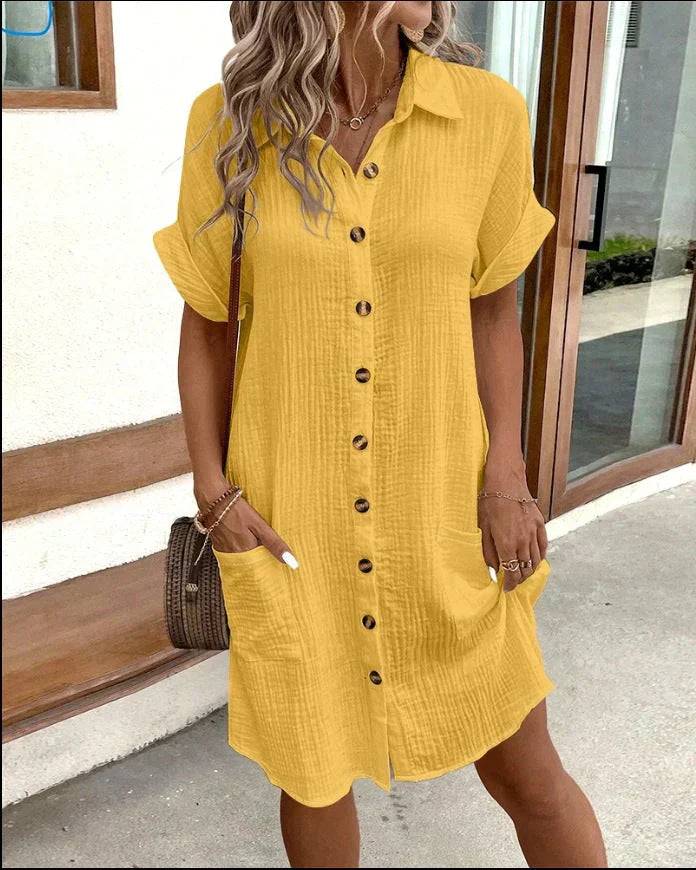 Ingrid - Luchtige Linnen Blousejurk