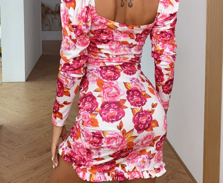Lotte - Mini Jurk - Bloemenprint en Elegante Pasvorm - Dames-3