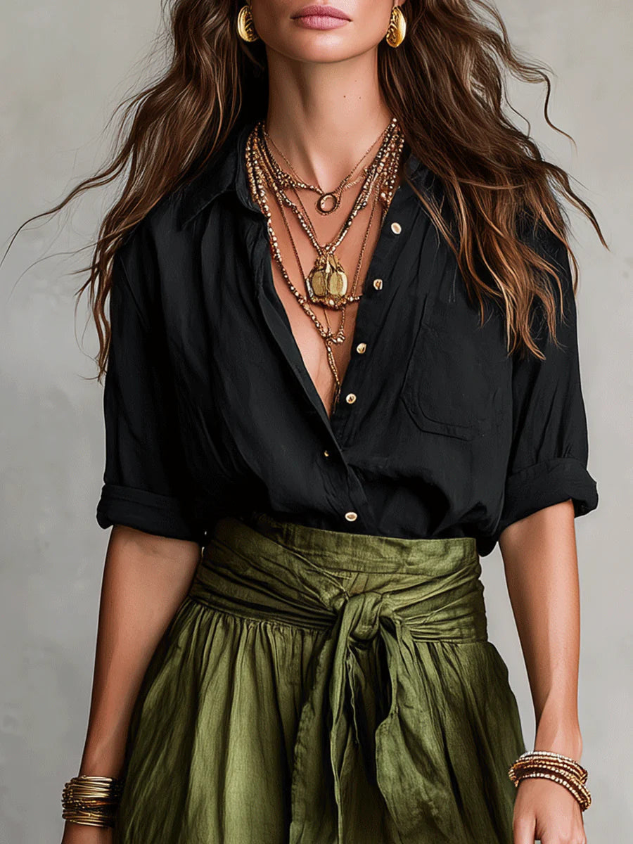 2-delige Set Dames Blouse En Midi Rok - Chloe