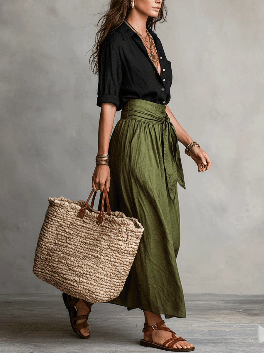 2-delige Set Dames Blouse En Midi Rok - Chloe