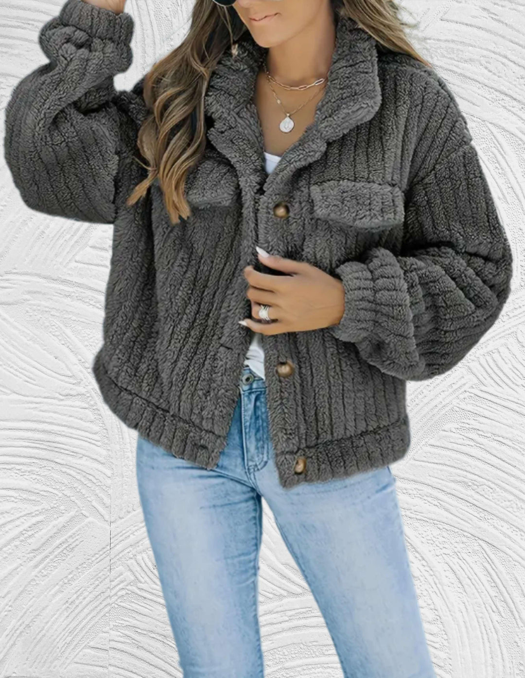 Melanie - Stijlvolle Korte Teddy Winterjas
