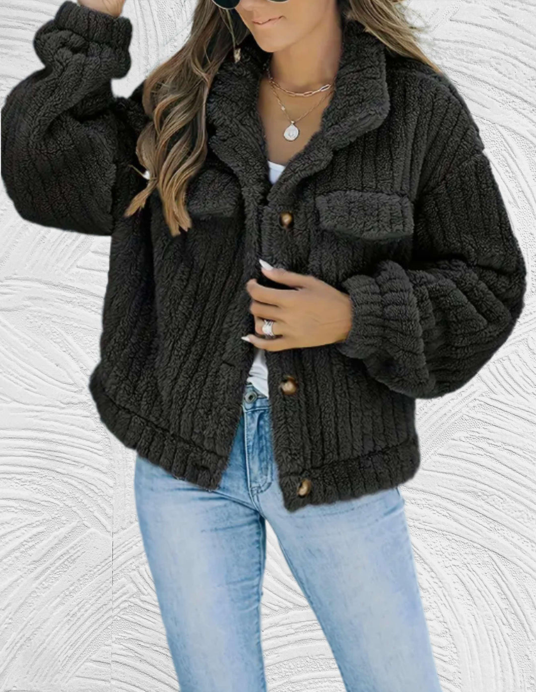 Melanie - Stijlvolle Korte Teddy Winterjas