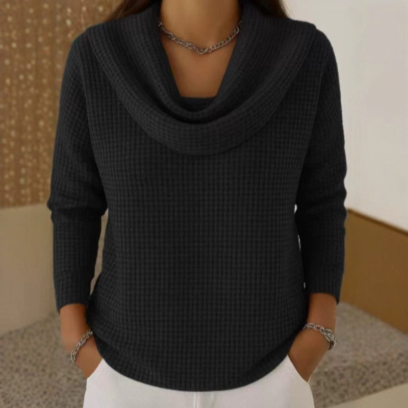 Nicole | Elegante Wafelgebreide Col Trui