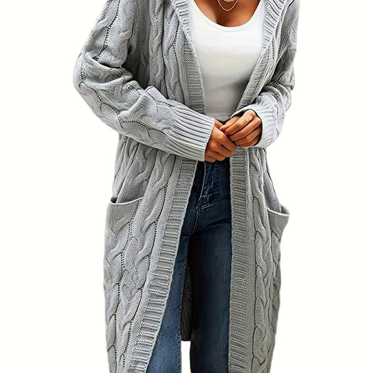 Rachel - Elegant Lang Kabelgebreid Vest