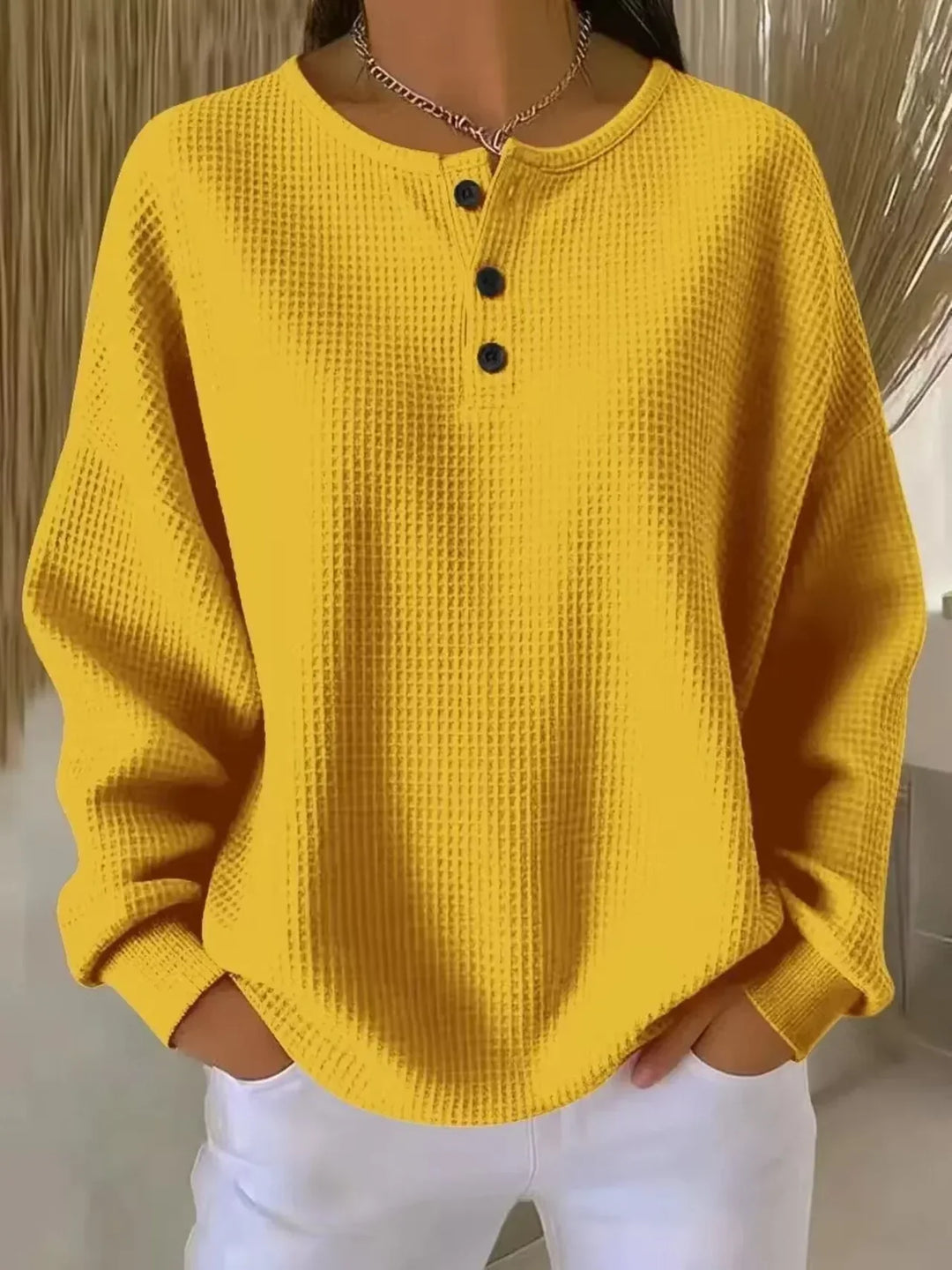 Emma - Stijlvolle Oversized Knopen Sweater