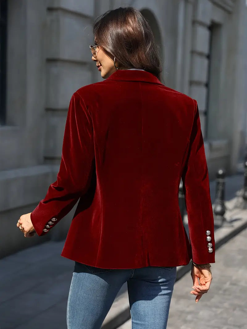 Vanessa - Elegant Fluwelen Knopen Blazer