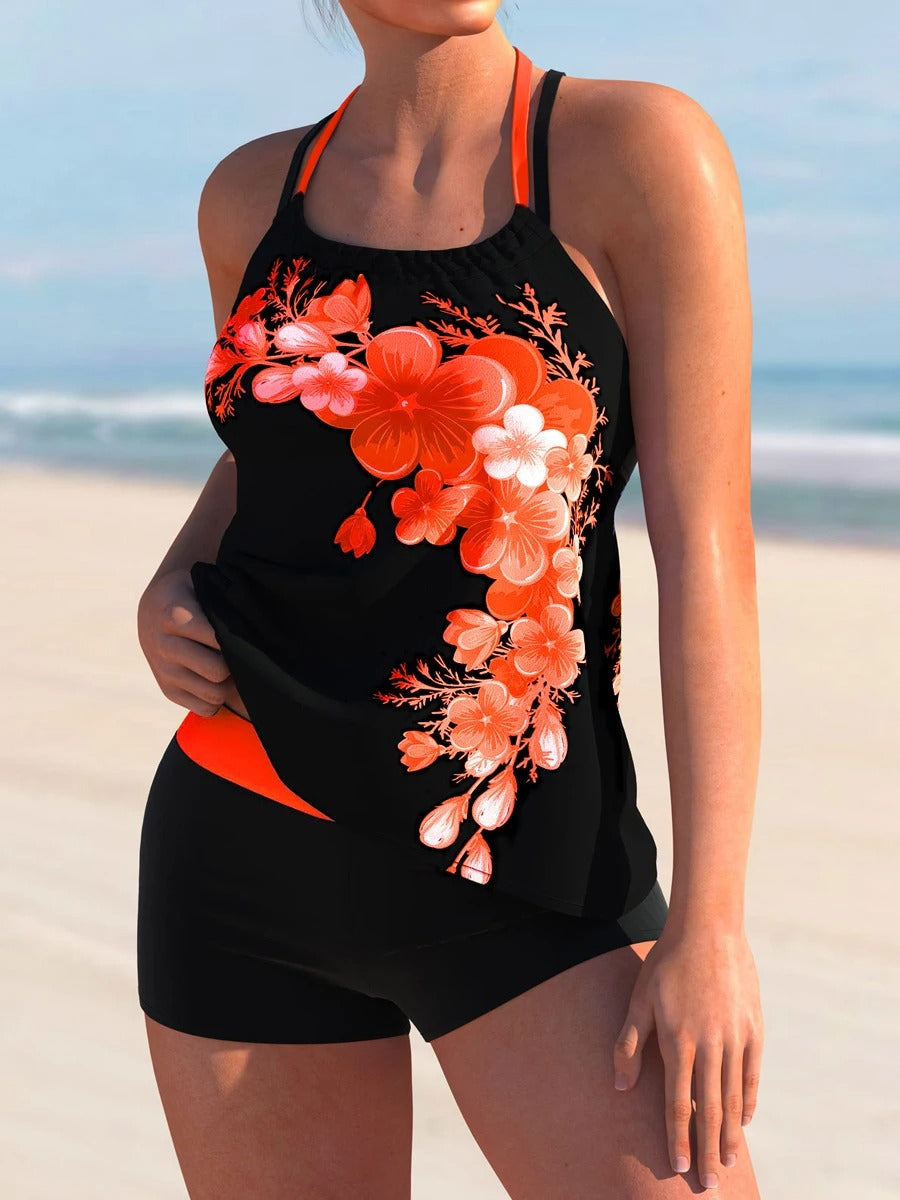 Dahlia - Tankini met Dubbele Band en Unieke Print