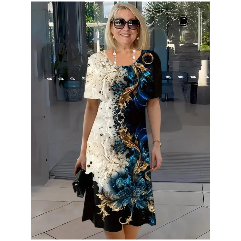 Carla - Stijlvolle Midi Jurk met Bloemenprint Dames
