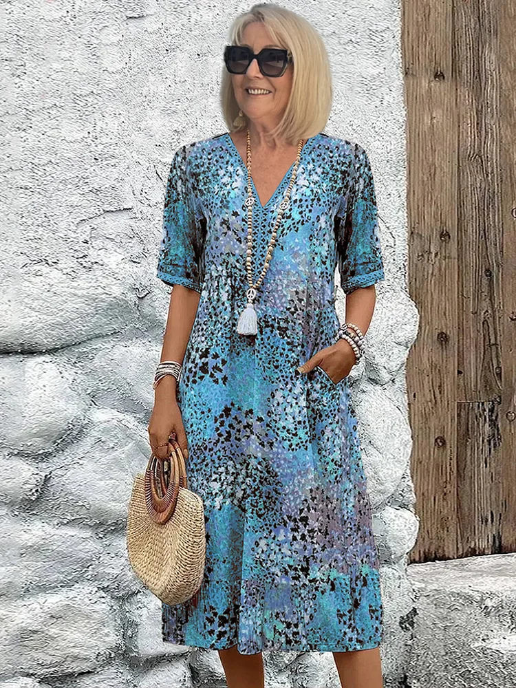 Midi Jurk Dames Boho Vrouwelijk - Lieke