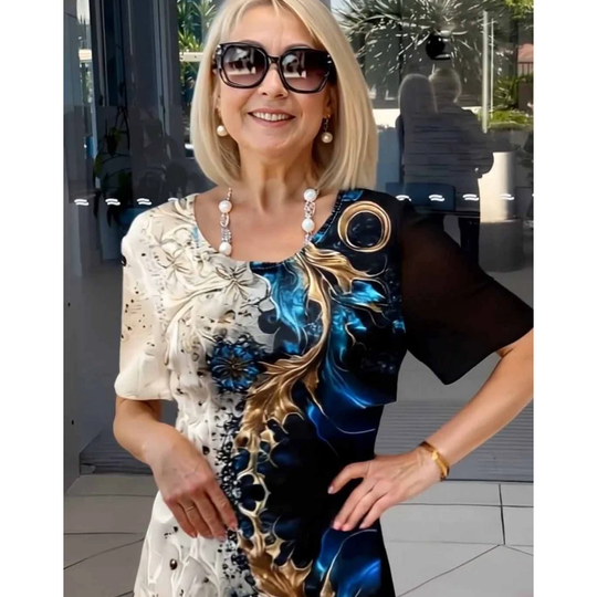 Carla - Stijlvolle Midi Jurk met Bloemenprint Dames