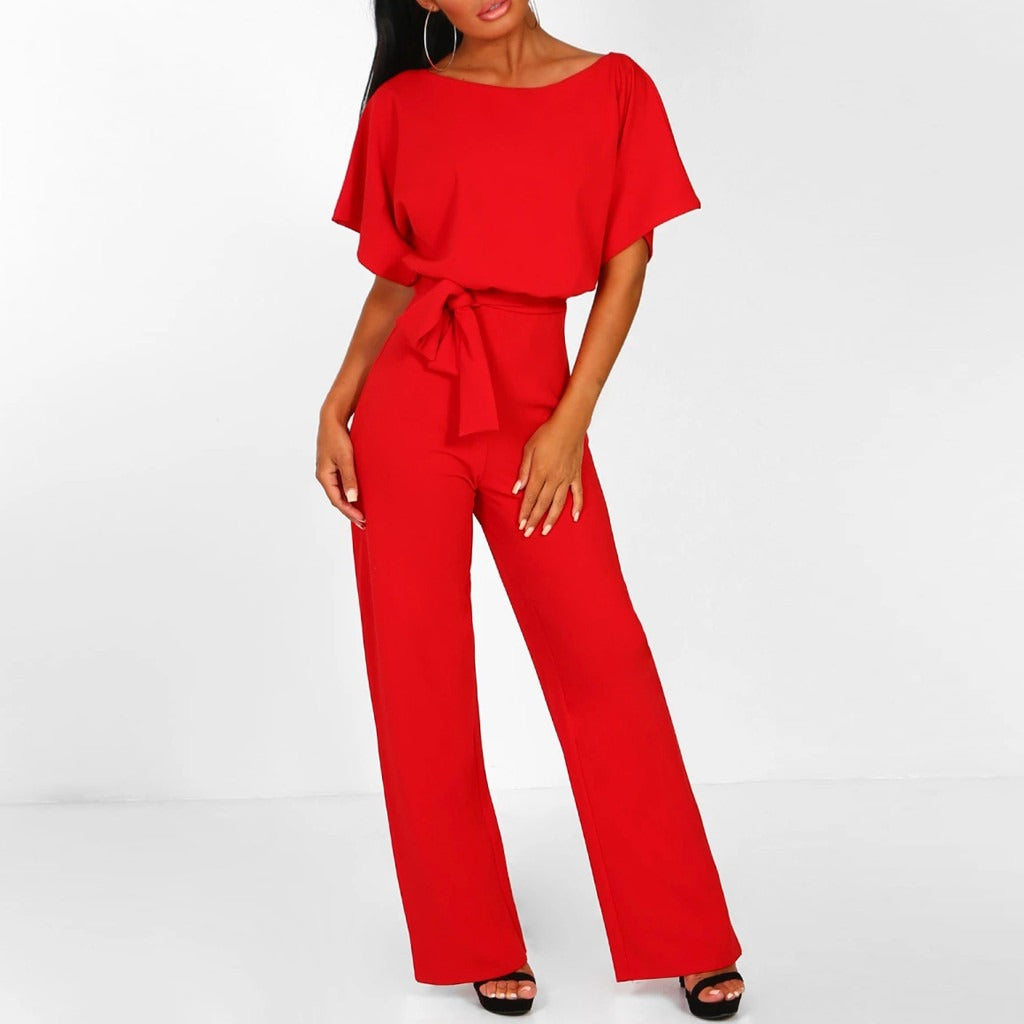 Elvina - Stijlvolle Jumpsuit met Getailleerde Tailleband